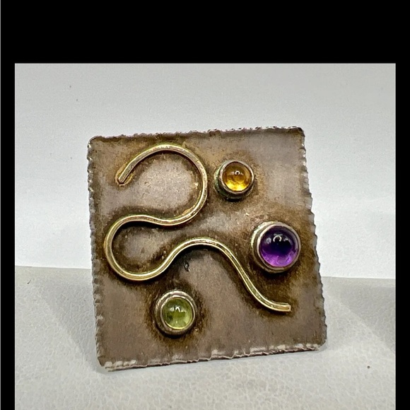 14k gold and silver earrings by artist Elizabeth Prior - Picture 3 of 4